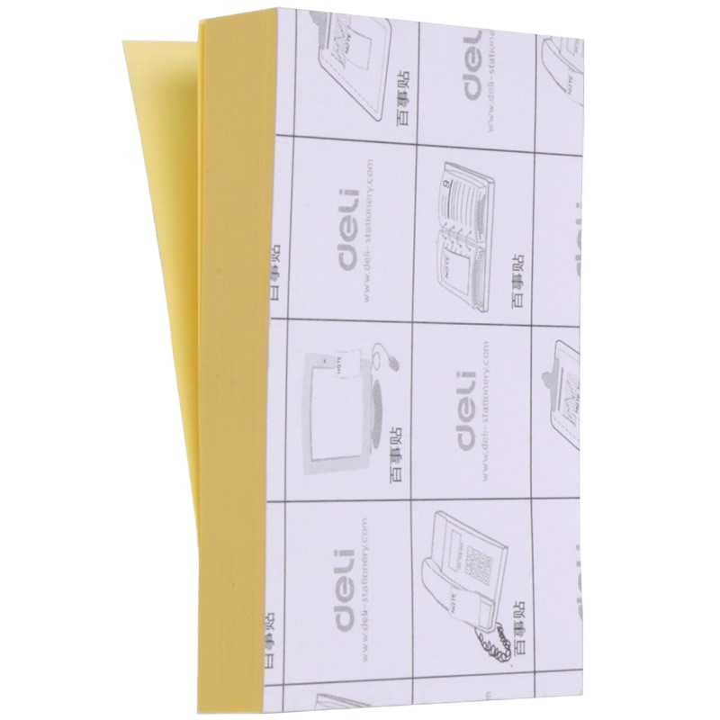 得力 记事贴便利贴标签纸便签纸强黏性可反复粘撕 7732(76*51mm) 一包装