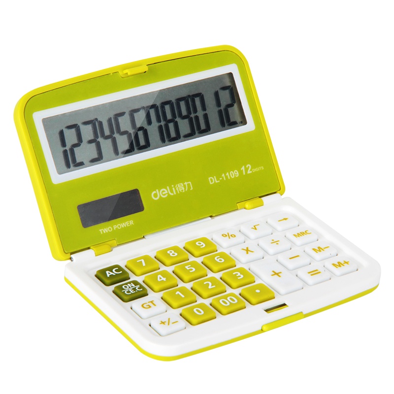 得力(deli) 1589计算器双电源时尚计算器 轻薄机身平板按键桌面计算机 办公用品 红色