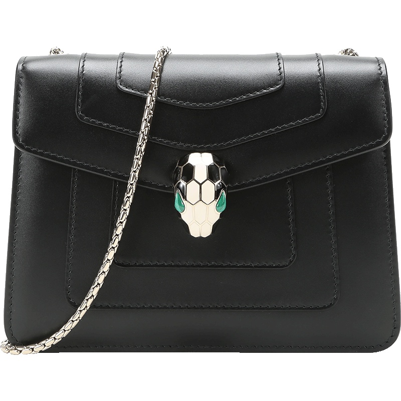 BVLGARI 宝格丽 女士SERPENTI FOREVER系列牛皮蛇头扣环单肩斜挎包 34559