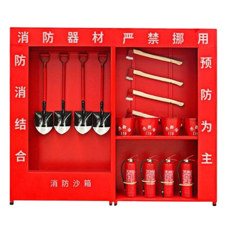 绿消 消防柜 高2000*宽2400*400mm(含消防桥4把、消防斧3把、消防桶4个、8公斤灭干粉器4个)