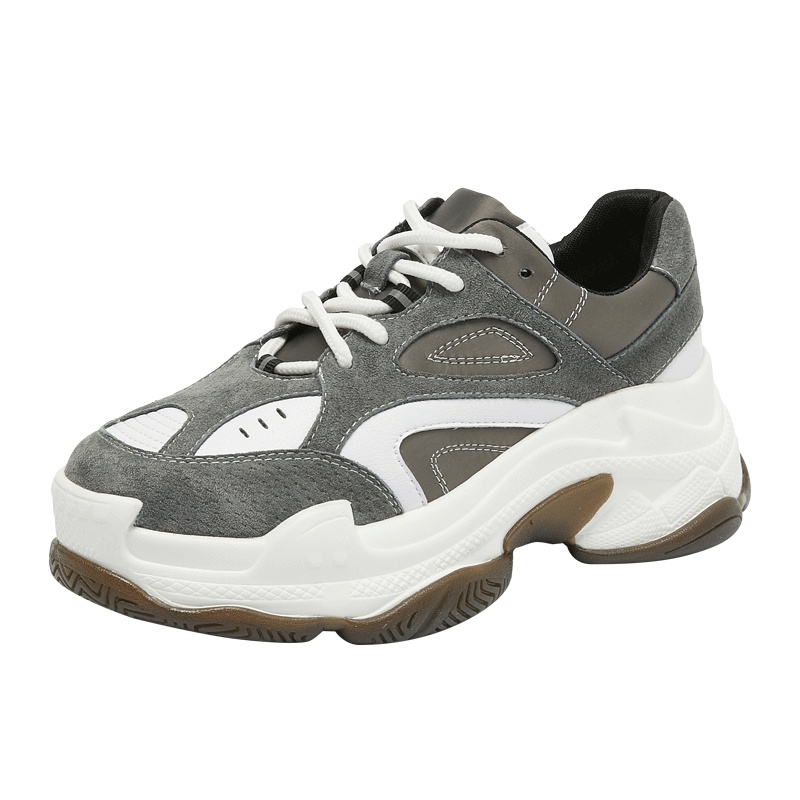 春季新款女鞋女士老爹鞋女运动鞋女休闲鞋平底单鞋厚底增高女鞋