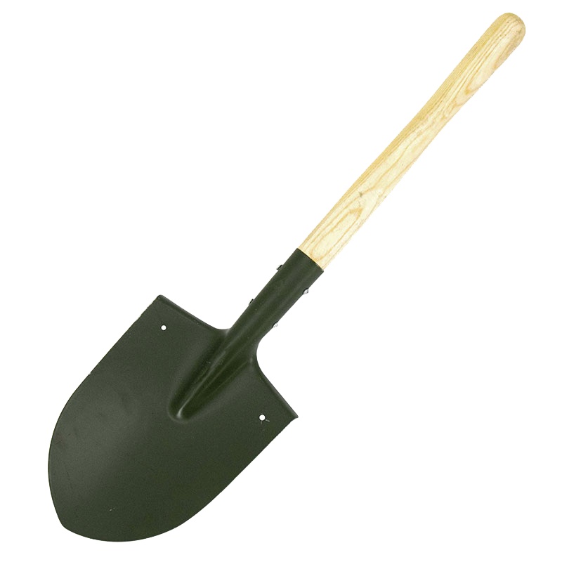 冰禹 BY-348 工业清洁木柄铁锹铁镐 铲土锹 铁锹铁镐 63cm小军锹