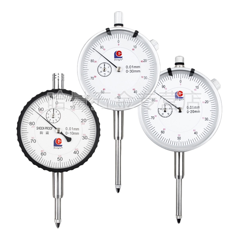 广陆百分表头量表 指示表 较表 公差百分表 0-3/5/10/20/30/50 耐磨 0-3_0.01mm