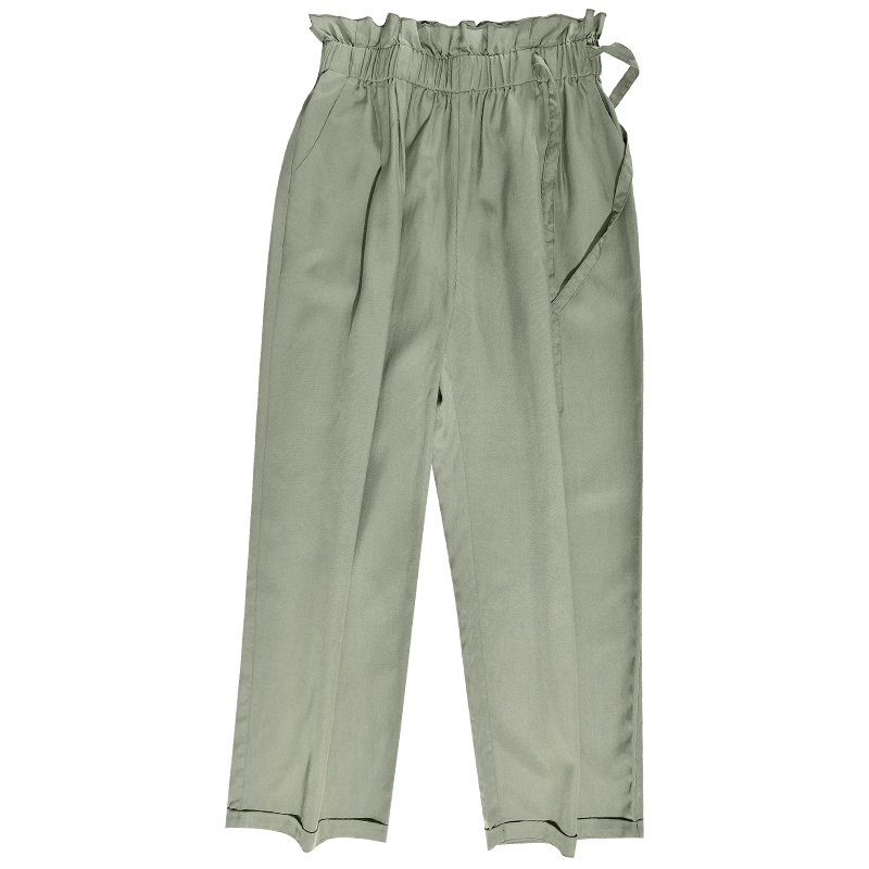 娅丽达女裤2019夏季新款天丝莱赛尔阔腿裤女垂感休闲九分薄款裤子I2533