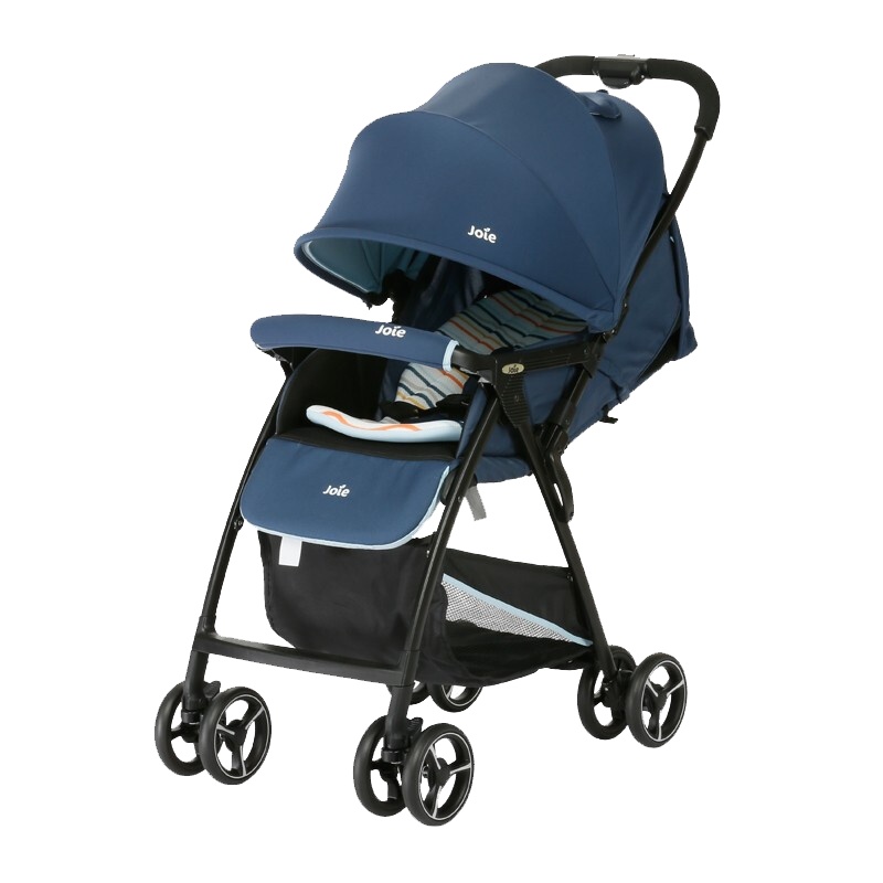 英国巧儿宜joie婴儿推车轻便型高景观可坐可躺可折叠避震一键收合0-3岁使用婴儿车S1302凤蝶 alley蔚蓝色