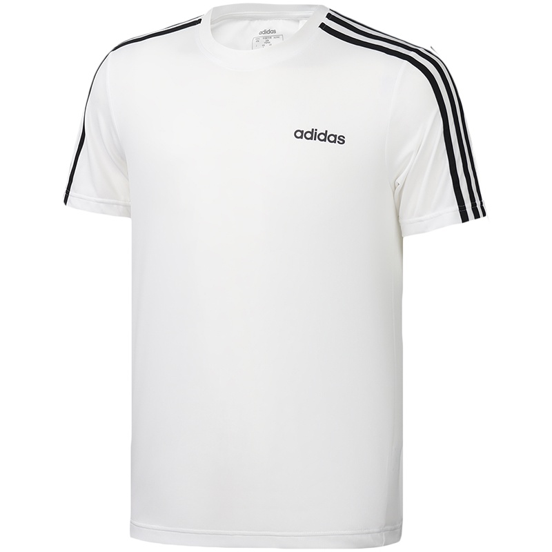 【自营】阿迪达斯男服短袖T恤三条纹健身训练休闲运动服FL0356