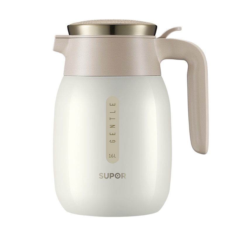 苏泊尔(SUPOR)家用真空保温壶KC16BK1暖瓶保温大容量办公居家安全健康304不锈钢隔热长效保温热水瓶真空1.6L