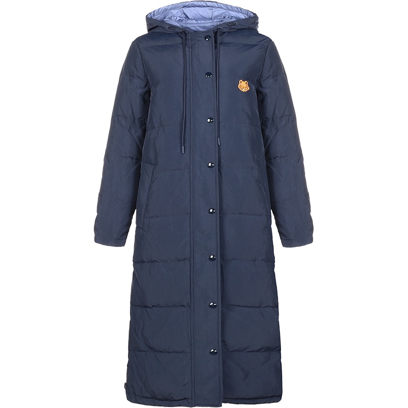 KENZO 高田贤三 女士 锦纶双面鸭绒连帽长款羽绒服 FA6 2OU064 564