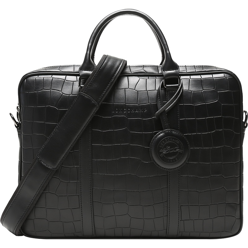 珑骧 LONGCHAMP 男士CROCO BLOCK系列特小号牛皮手提单肩包公文包 2121 945