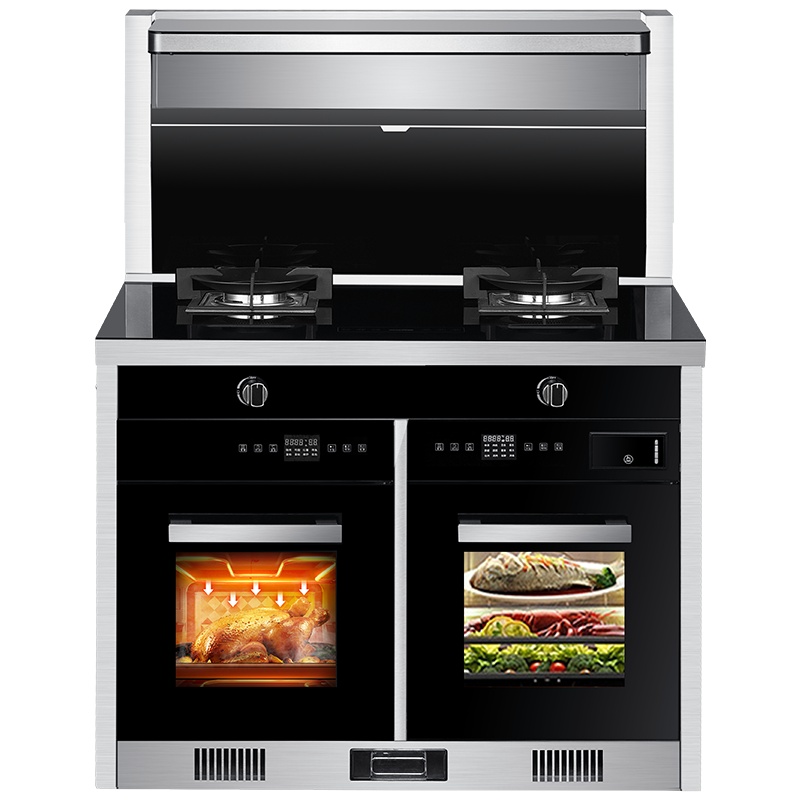 英国YUKIDA集成灶一体灶家用下排侧吸自动清洗蒸烤箱油烟机环保灶DK29-2液化气