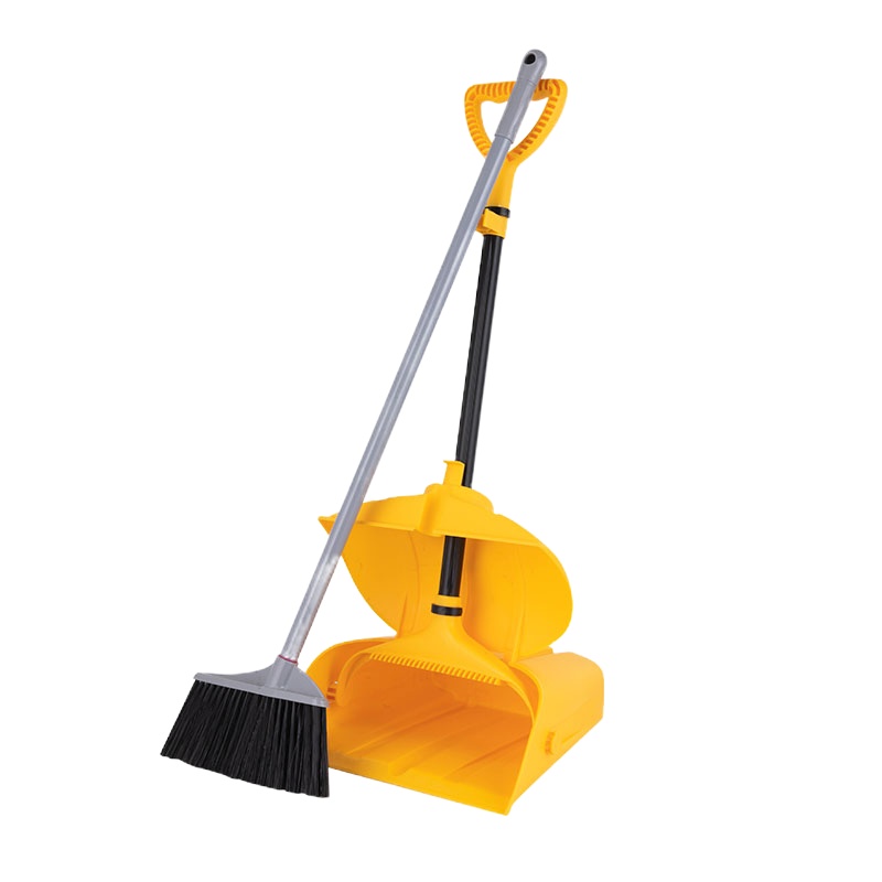 扫把簸箕套装阿斯卡利(ASCARI)家用酒店商用畚箕扫帚防风扫地笤帚带挂齿加厚垃圾铲 [带挂齿]黄色