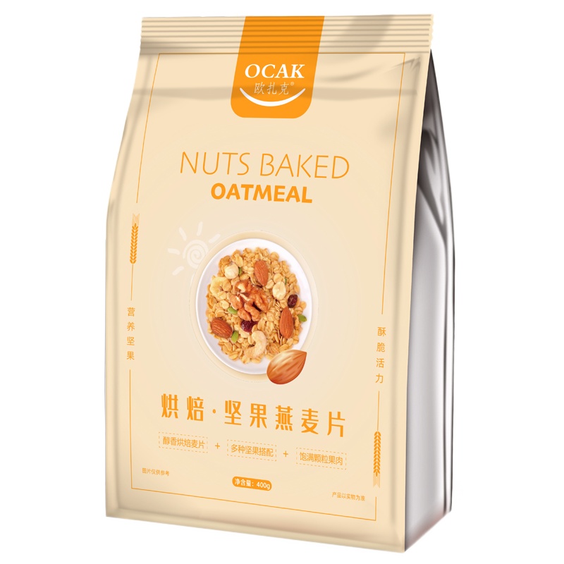 欧扎克（OCAK）坚果多烘焙麦片早餐即食代餐无蔗糖非膨化零食