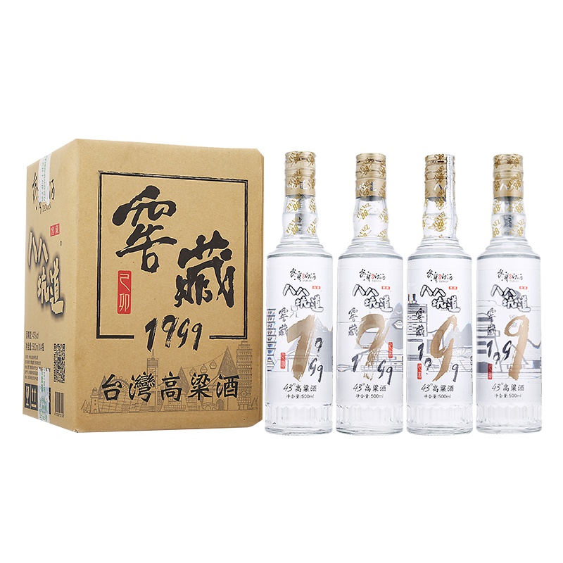 台湾八八坑道高粱酒 窖藏1999 43度整箱装 500ml*4瓶
