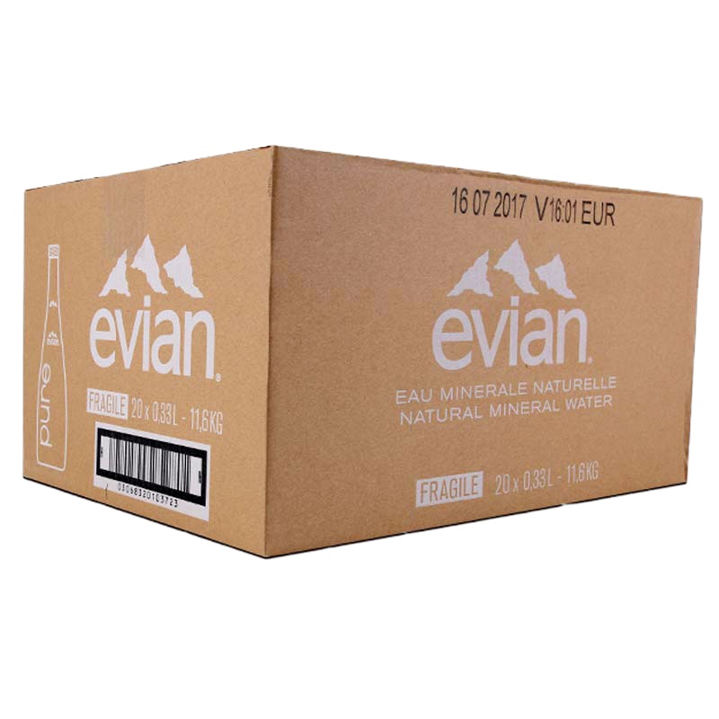 依云（Evian） 天然矿泉水 330ml*20玻璃瓶 法国进口