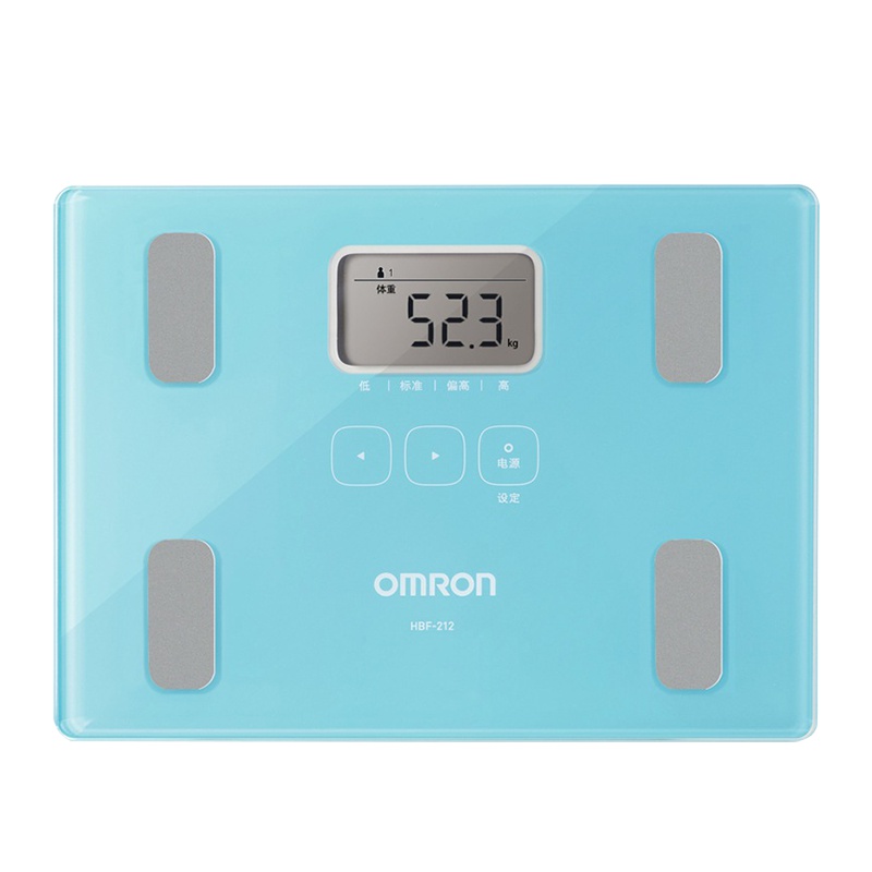 欧姆龙(OMRON)体脂肪秤 HBF-212-B 脂肪测量仪成人健康秤器械 智能健康体重秤体脂仪(蓝色)
