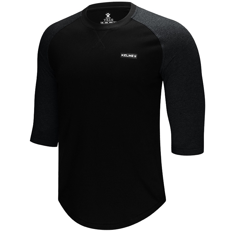 KELME/卡尔美休闲短袖男士运动T恤时尚舒适吸汗七分袖T恤