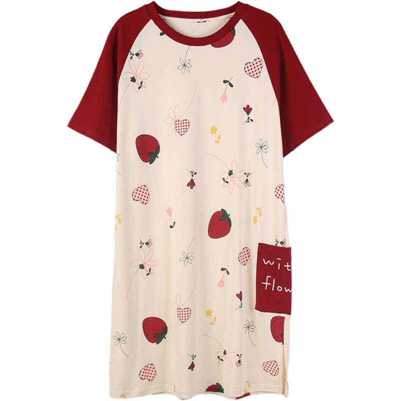 俞兆林2020夏季睡衣女新款纯棉短袖睡裙女薄款春秋可爱家居服可外穿