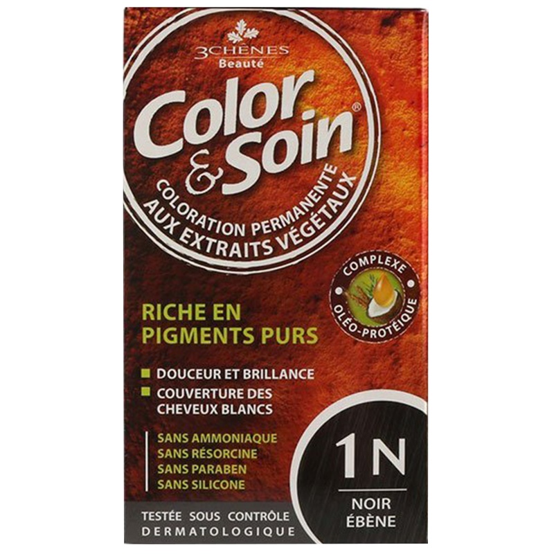 法国 3chenes三橡树 染发剂 1N-乌木黑 低敏配方 植萃染护