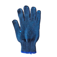 棉纱手套 点塑 点珠 点胶 防滑耐磨 单位:包 600付/包 780克蓝色棉纱线