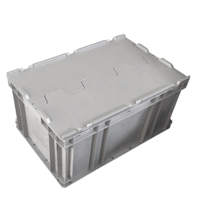 海斯迪克 gnjz-155 加厚塑料零件箱 汽车配储物箱周转箱 收纳工具箱零件箱带盖运输物流箱 D箱-有盖灰色