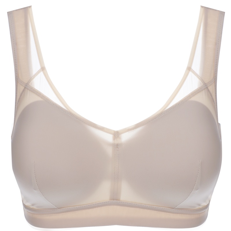 依曼丽无钢圈内衣女大胸显小抹胸背心式胸罩防下垂养护型文胸