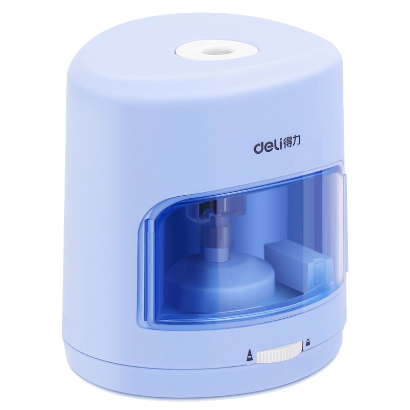 得力(deli)0502电动卷笔刀 蓝色 铅笔削笔器转笔刀 削笔刀自动削笔机