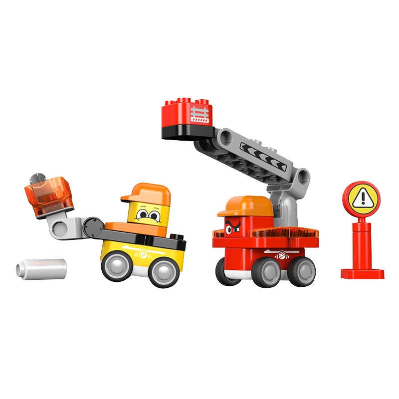 葡萄科技 布鲁可儿童大颗粒拼插积木启初精灵 跑跑工程小火车1.5-3岁玩具