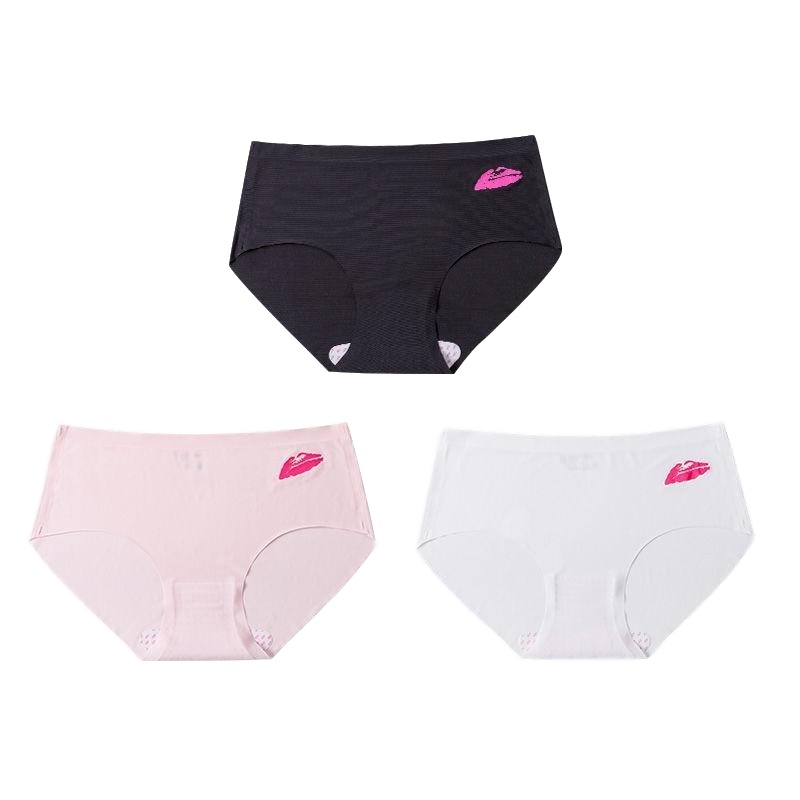 3条冰丝内裤女无痕常规棉裆一片式学生性感薄款透明三角裤 莎丞