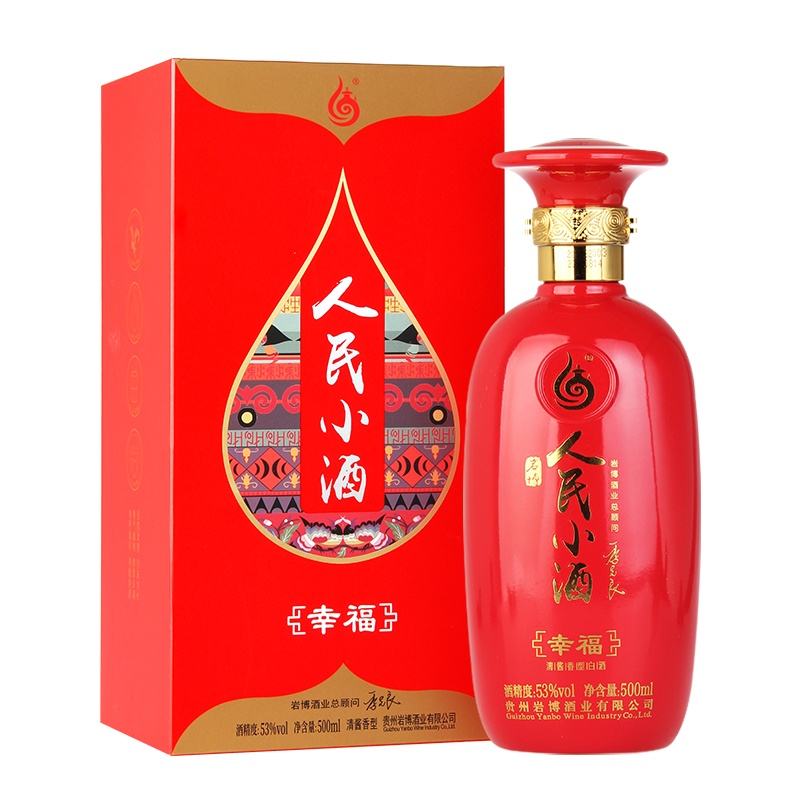 苏糖 贵州岩博 53°人民小酒 幸福 500ML*1瓶
