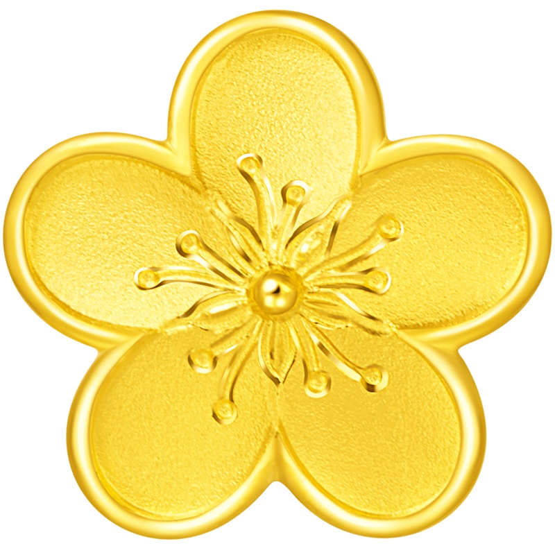 周大福花月佳期桃花足金金转运珠吊坠计价(工费:68)F217845