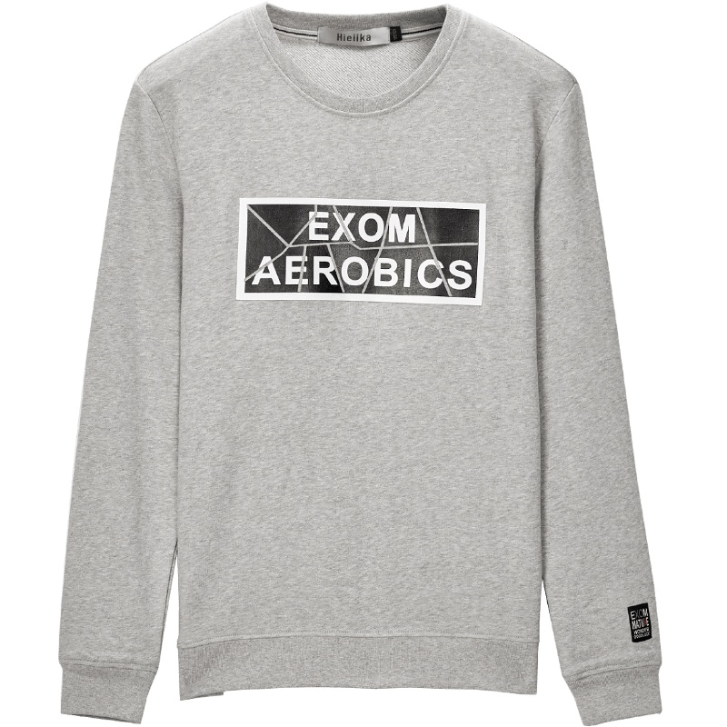 2019秋季男士圆领胶印字母装饰青春日常休闲卫衣