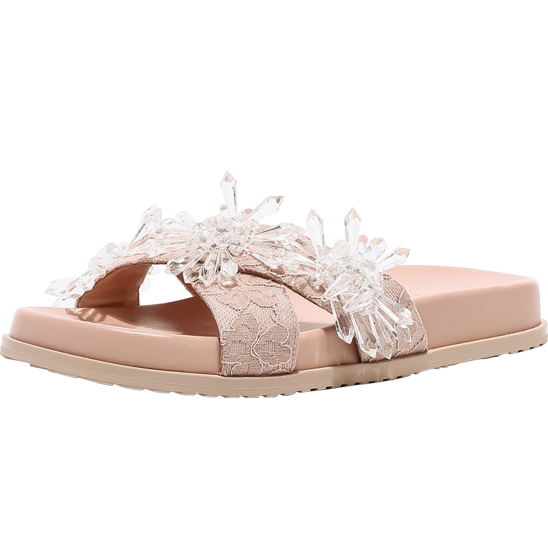 St&Sat/星期六夏季甜美低跟一字拖厚底休闲外穿拖鞋女SS02110246