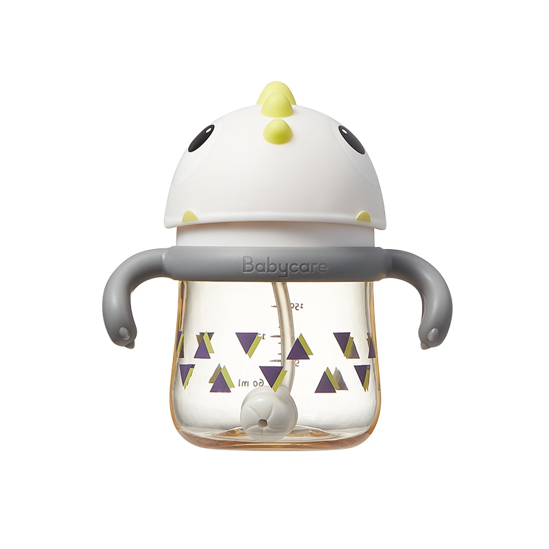 babycare婴儿学饮杯6个月宝宝喝水杯儿童吸管杯外出携带防摔PPSU款-150ml-安伯灰