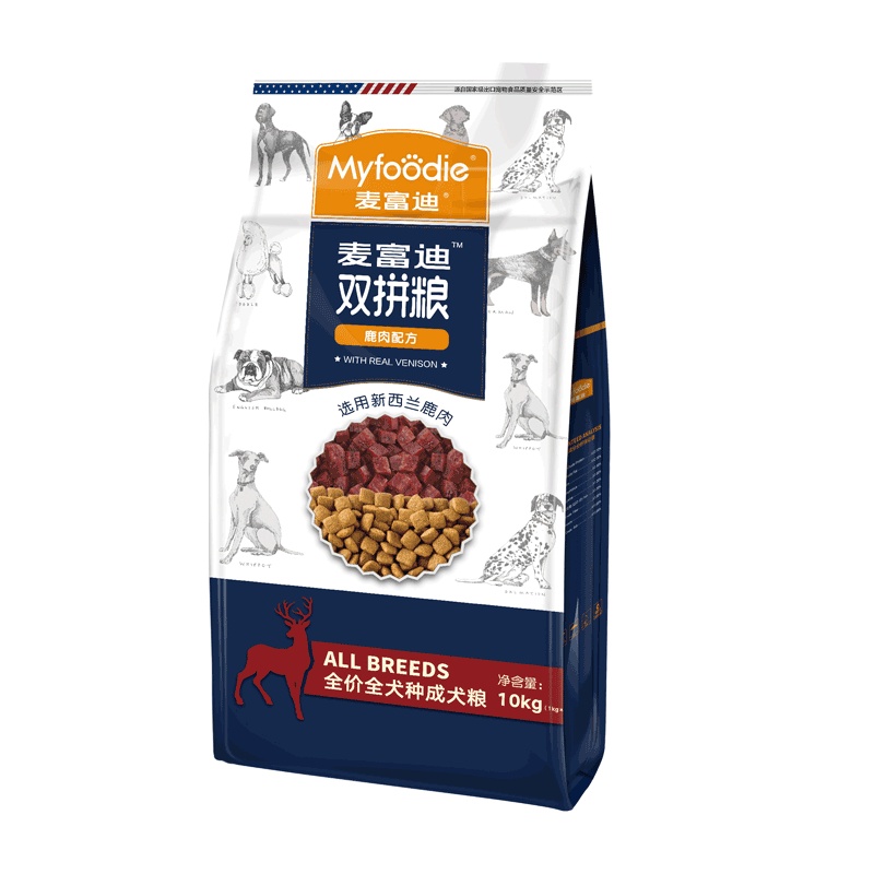 麦富迪鹿肉双拼狗粮20斤通用型泰迪贵宾比熊柯基博美小型犬中大型犬成犬通用型双拼10kg