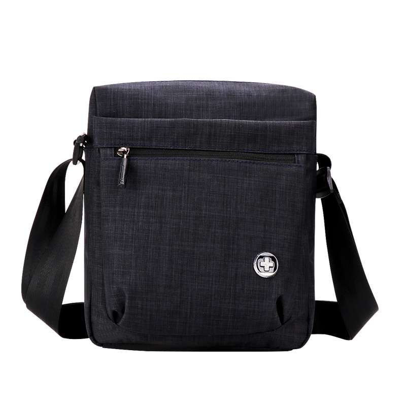 swissdigital逹沃斯盾瑞士男士单肩包 时尚休闲单肩旅行包大容量防水斜款包 上班单肩斜跨背包