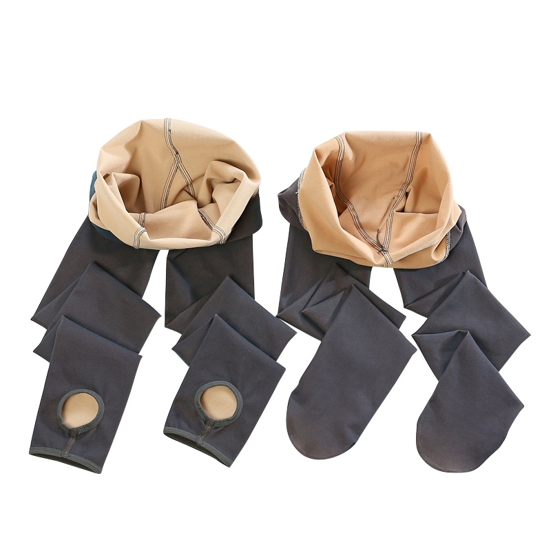 【顺丰配送】春秋薄款空姐灰透肤单层一体咖啡色假透肉打底裤女防勾丝踩脚连脚DDK-182