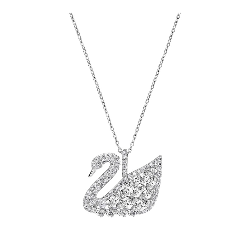 [直营]施华洛世奇(Swarovski) 人造水晶 白金色天鹅项链 欧美风格 送恋人