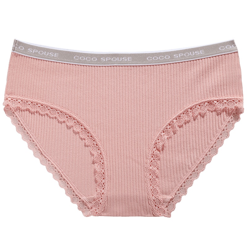 俞兆林日系女士无痕内裤女纯棉裆性感蕾丝中腰少女小蝴蝶结三角裤头