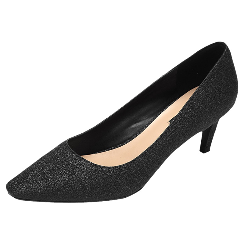 达芙妮时尚方头浅口格利特金葱高跟鞋