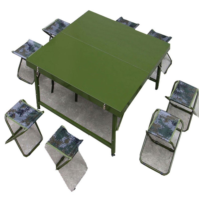 鑫虎威 野营桌椅野营作训桌便携式野外训练折叠桌作训桌椅餐桌塑胶野营折叠桌指挥桌椅