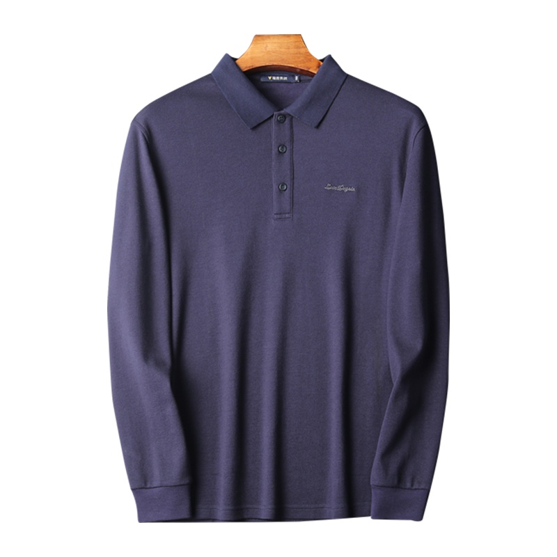 雅鹿男装长袖T恤男秋季新品商务休闲棉混纺舒适百搭翻领长袖polo衫10109620