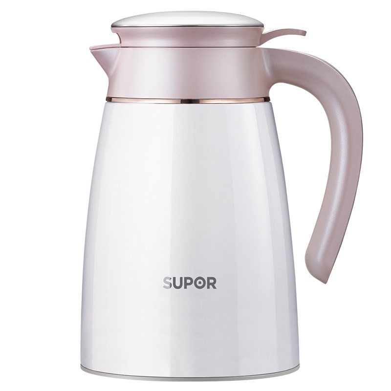 苏泊尔保温壶 家用真空保温壶不锈钢大容量长效开水瓶保温热水瓶晶韵系列樱花粉不锈钢热暖水瓶宿舍学生官方正品 KC16AP1