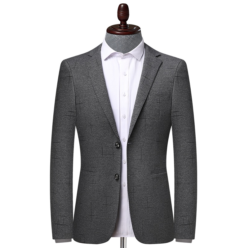 莱诗伯特西装春季西服男提花弹力韩版中青年小西装男潮流休闲单西