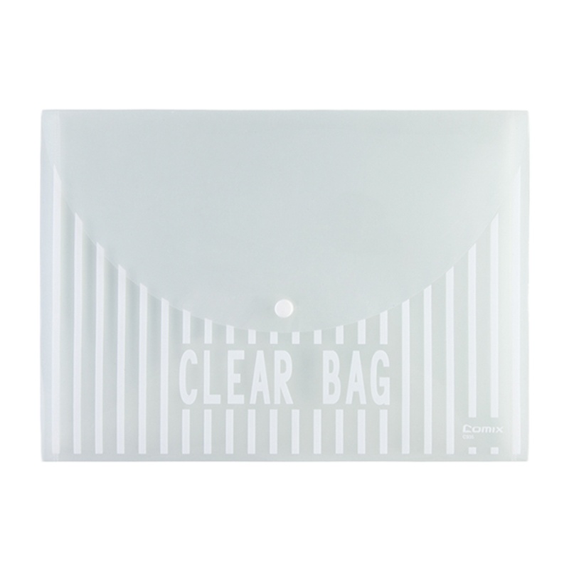 齐心(comix)XSW C335办公必备透明按扣袋 A4 (单个装)颜色随机..