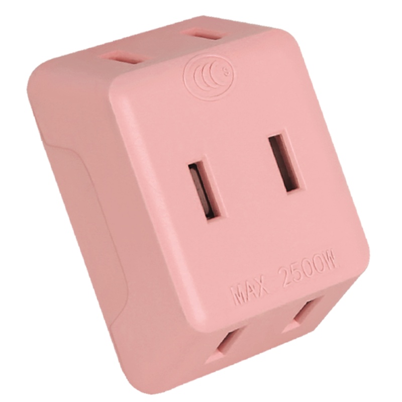 海锚 迷你无线插座两脚转换头一转三多功能小巧电源插排Z02粉色