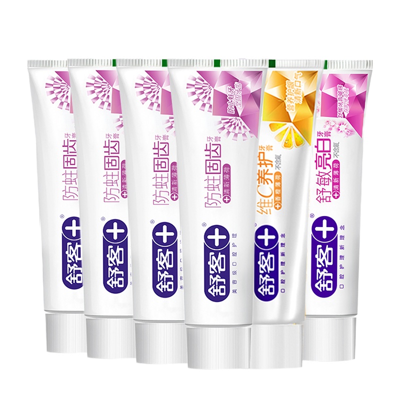 舒客牙膏防蛀固齿家庭套装6支800g