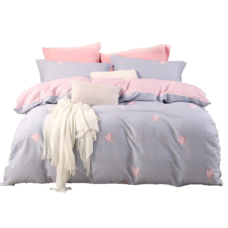 百丽丝家纺 水星出品 全棉斜纹印花四件套 柏林之夜 漫语花园1.5/1.8m床通用