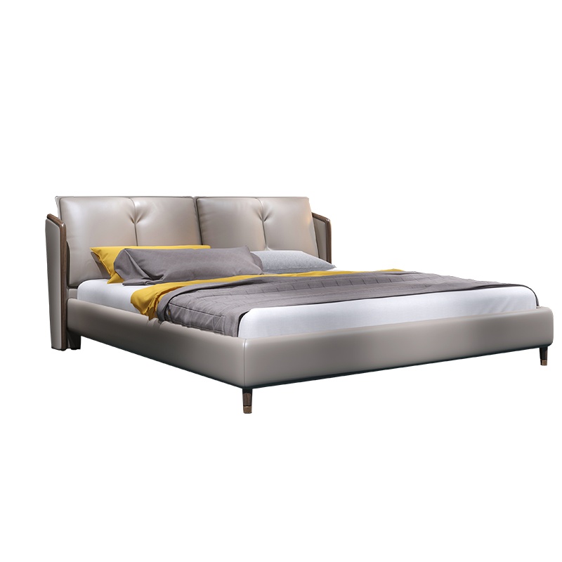 喜临门床 都柏林 真皮床1.5m/1.8m轻奢格调皮头层牛皮软床 木质框架加粗厚实排骨架 双人床