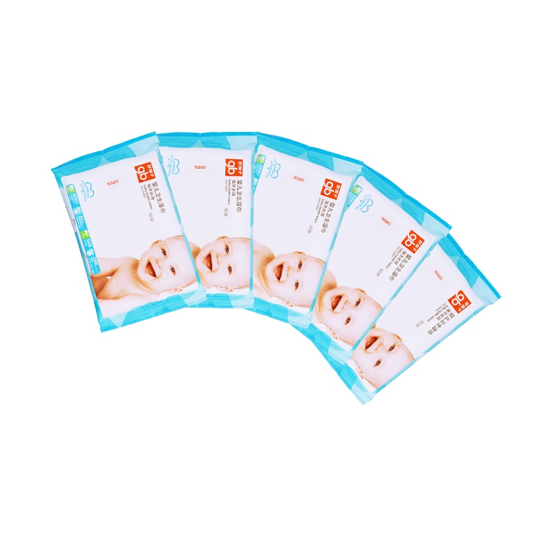 好孩子海洋水润婴儿卫生湿巾随身带户外便携出行专用宝宝湿纸巾10片*10包