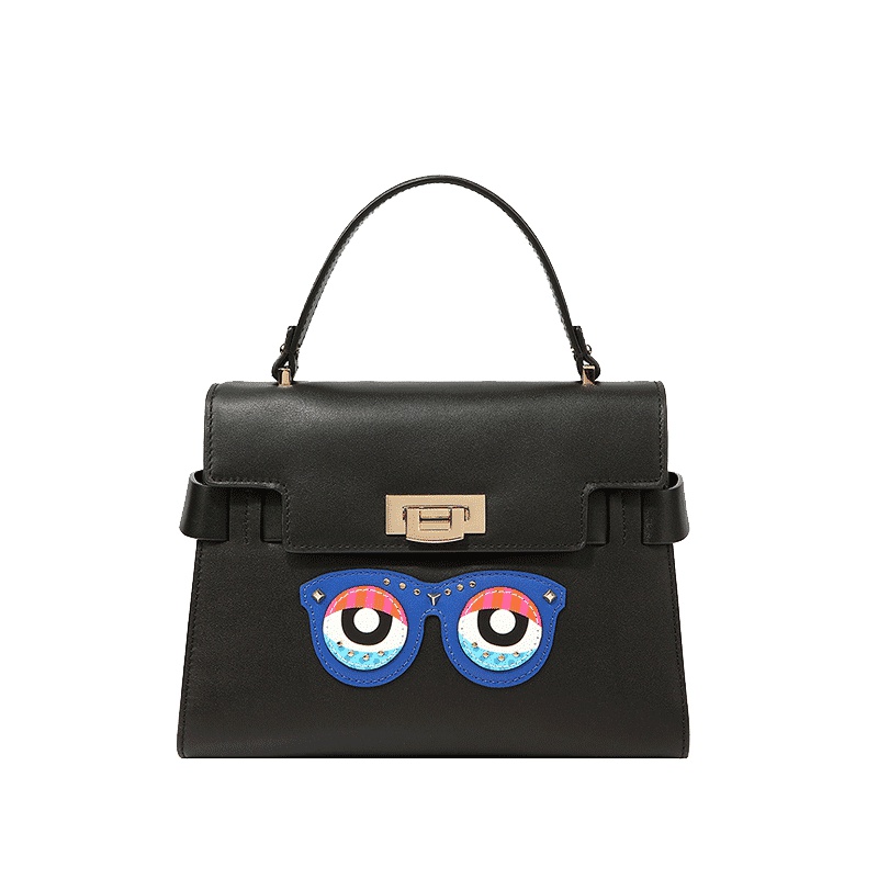 嘉里奥时尚商务牛皮手提单肩包大眼睛斜挎女包凯莉包